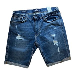 Faded ripped Light Blue Men’s Hollister (Epic Flex) Denim Shorts